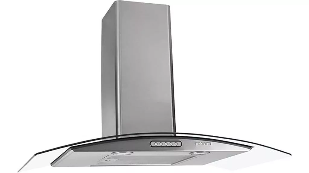 capô de aço inoxidável slim curvo